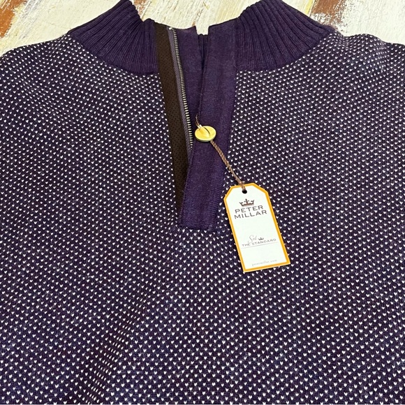 Peter Millar Other - Peter Millar XL Qtr Zip MF13S61 Eggplant New With Tags Merino Wool Golf